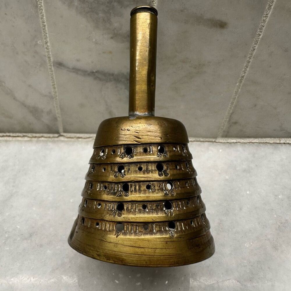 Rare Vintage Trench Art WW2 Bullet Military Brass Bell with Sounding Numbers